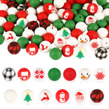 136pcs Christmas Silicone Beads Set,15mm Rubber Focal Beads for Keychain Bracelet Beadable Pen Lanyard Making Kit
