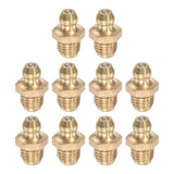 uxcell Brass Straight Grease Fitting Assortment 5/16-24 Thread 10mm Width Hydraulic Grease Fitting Accessories, 10Pcs