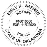 Round Notary Stamp for State of Oklahoma- Self Inking Stamp - Top Brand Unit with Bottom Locking Cover for Longer Lasting Stamp 