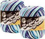 Bulk Buy: Lily Sugar n Cream 100% Cotton Yarn (2Packs) ~ Ombres, Scents, Stripes, Twists ~ 3 oz. Super Size Skeins (Moondance 