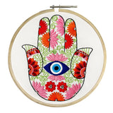 Embroiderymaterial Embroidery Kit For Beginners/Cross Stitch Evil Eye Mandala Design Digital Printed Cloth & Written Instruction