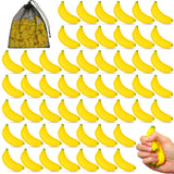 HyDren 50 Pcs Mini Banana Stress Toys Foam Bananas Party Favor Stress Relief Fidget Toy Ball with Storage Bag for Adults Anxiety