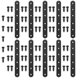 Hilitchi Straight Bracket Stainless Steel Black Corner Braces Flat Brace Mending Repair Plates With Screw (160mm, 10 Pack)