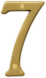 HY-KO Products BR-43BB/7 House Number 7 (Seven), 4 Inch, Brushed Brass