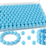 Kovict 145pcs Silicone Beads, 15mm Silicone Beads for Keychain Making, Pens Bracelet Necklace DIY Crafts(Lake Blue)