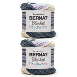 Bernat Blanket Patchwork Fresh Laundry Yarn - 2 Pack of 300g / 10.5oz - 100% Polyester - #6 Super Bulky - 220Yards - Knitting/Cr