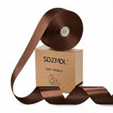 SDZMDL Dark Brown Satin Ribbon for Gift Wrapping, Easter Decor, Mother's Day Bow & Eternal Flower Making, Floral Bouquets, Party