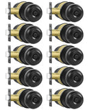 RAZCC Privacy Door Knobs, 10 Pack Matte Black Door Knobs with Lock, Bed and Bath Door Knob Interior Keyless Locksets, Round Door