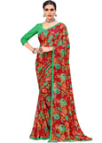Gosriki Women'S Printed Semi Georgette Saree With Blouse (Apne-Red-Gs_Red),Red,,B0BM9SHWVY