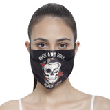 The House Of Tara Skull Black Three Layer Woven Fabric Outdoor Protection Reusable Face Mask With Printed Design For Men And W