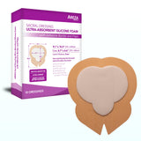 Areza Medical - Silicone Foam with Super-Absorbent Layer - Wound Dressing - Waterproof - with Adhesive Border - Sterile - Design