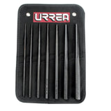 URREA Drift Punch Set 7Peice (3/32 3/4 Tip Size) Extra Long Tapered Pin Punch Kit with Drop Forged Construction & Tool Ro