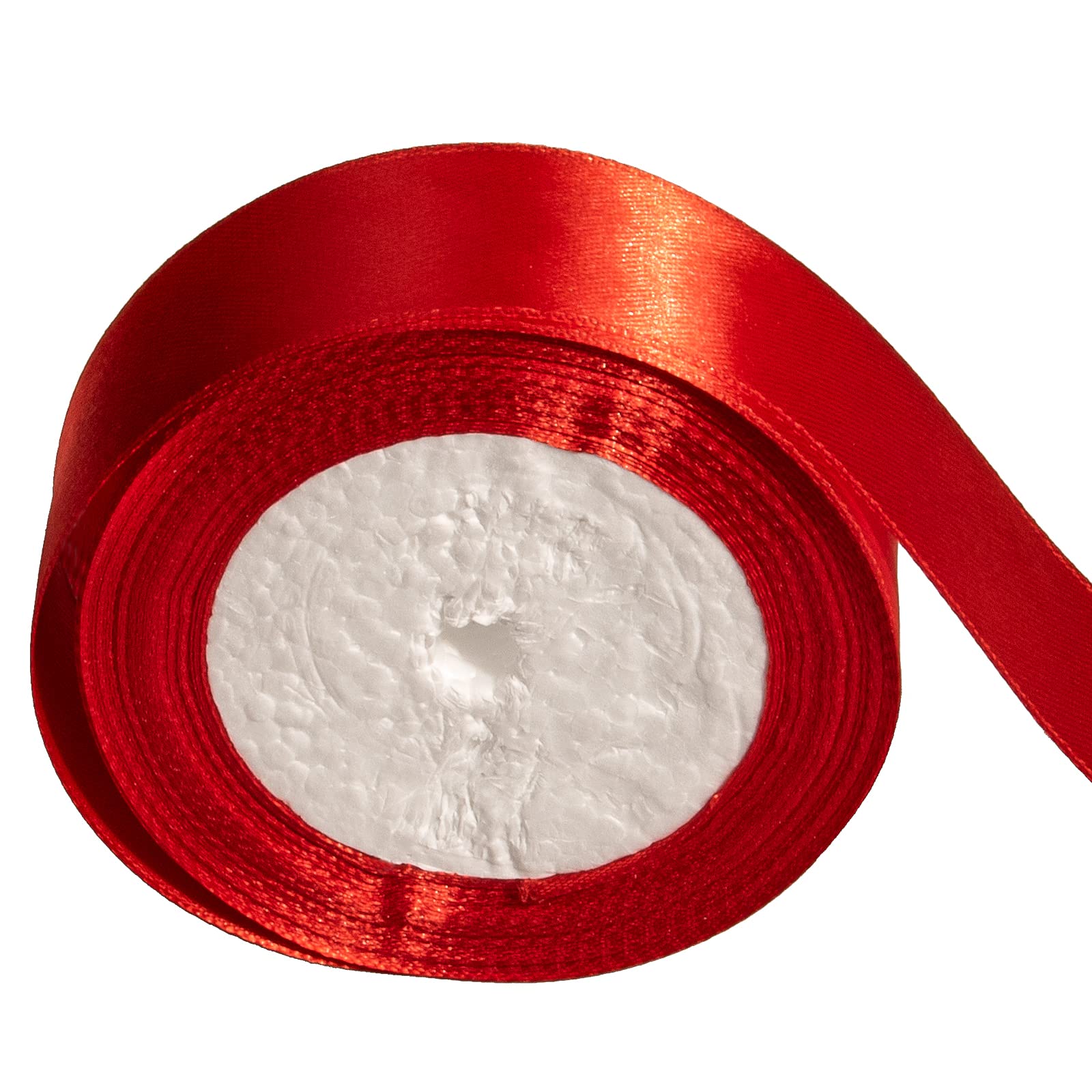 1 Inch 25 Yards Satin Ribbon, Red Ribbon for Gift Wrapping, Crafts, Gifts, Trimming, Sewing, Christmas Wedding Party Decoration