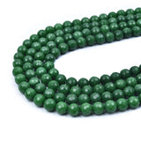 HAAMIIQII 8mm Grass Green Jade Faceted Round Stone Spacer Beads, Loose Gemstone Beads for Jewelry Making, DIY Bracelet, Necklace