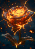 Ohhvvow 5D Burning Rose Diamond Art Kit for Adults, 12x16 Inch Flames & Fire-Themed Flower Diamond Painting with Canvas, DIY Ful