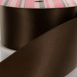 4 Double Face Satin Ribbon Brown 100yd