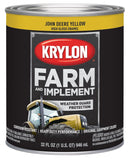 Krylon 2025 Farm & Implement Brush, High Gloss, John Deere Yellow, 1 Quart Architectural Paints