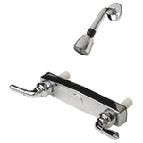 Laguna Brass 3320CP/4010CP Mobile Home NonMetallic Two Handle 8 Shower Faucet Valve with Matching Shower Head/Arm/Flange Chrom