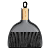 MR.SIGA Mini Dustpan and Brush Set, Portable Cleaning Brush and Dustpan Combo with Bamboo Handle, Gray, 1 Set