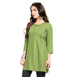 Shiv Textiles Rayon Fabric Printed Round Neck Short Kurtis For Women Top Dresses Kurti For Ladies & Girls Kurtis (Green_3Xl)