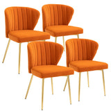 ANOUR Velvet Dining Chiars Set of 4,Modern Kitchen Chairs,Upholstered Side Chair with Golden Metal Legs,Small Accent Chairs for 