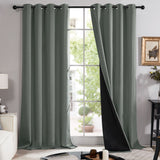 Deconovo 100% Blackout Curtains 95 Inches Long Thermal Insulated Noise Blocking Window Drapes For Office/Hotel/Study/Balcony/Nursery/Kids/Adults Room (Pack Of 2 52W X 95L Inch Dark Grey) -Like New