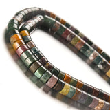 Tashidelek 1 Strand Natural Stone 3*6MM Gemstone Tube Rondell Spacer Loose Stone Beads (105-110PCS) Indian Agate