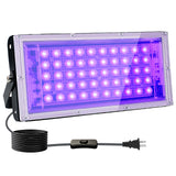 50W Black Lights, Blacklight Flood Light with Plug and Switch,for Glow Party, Halloween, Fluorescent Poster, Stage Lighting, Bod