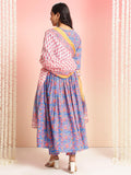 Anni Designer Women'S Rayon Viscose Printed Anarkali Kurta With Pant & Dupatta (Mytee Multi-Vks01_L_Multicolor_Large),Multicolour,L,Rayon,Anarkali,