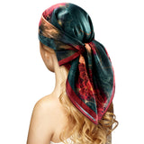 100% Silk Head Scarf For Women - 27 Hair Scarves Satin Head Scarf Bandanas Square Silk Hair Night Sleeping With Gift Packed (F