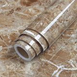 LaCheery 15.8x80 inch Brown Marble Contact Paper Marble Wallpaper Peel and Stick Countertops for Kitchen Bathroom Cabinets Cupbo