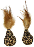 Petlinks (2 Count) Feather Flips Plush Ball Cat Toys - Blue, 2 Count