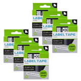6 Pack Compatible with DYMO D1 45013 Label Maker Refills, 1/2 in x 23 Ft, A45013 Black Print on White, Self-Adhesive Labels Tape
