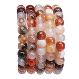 BEADIA Natural Red Agate Flat Cut Round Drum Stone 8mmx7mm Loose Semi Gemstone Beads for Jewelry Making 38cm