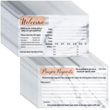 100 Pack Prayer Request and Welcome Cards for Church Visitors, Double Sided, Marble Designs (3 x 5 In)