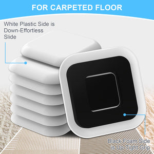 Upgrade Furniture Sliders, Furniture Sliders for Carpets, 8 PCS 4.3 Moving Pads with Anti-Slip Groove, Furniture Moving Slider