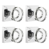 naubea 4 Pack Polished Chrome Door Knobs Glass Door Knob Dummy Door Knobs Interior Crystal Dummy Door Handle for Hall and Closet