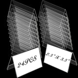 Fulmoon 24 Pcs Mini Acrylic Sign Holder, 3.5 x 2.5 Inches Small Clear Sign Display Holder Acrylic Name Plate for Desk Horizontal