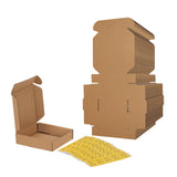 RLAVBL 4x4x1 Small Shipping Boxes Set of 50, Brown Corrugated Cardboard Box for Packing, Mailing, Business