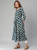 Anni Designer Women'S Cotton Blend Chex Printed Anarkali Kurti (Chix Blue_L_Blue_Large),Blue,L,Cotton Blend,Anarkali,Kurti, kurta