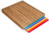 Bamboo Cutting Board Set with Holder & 6 Mats