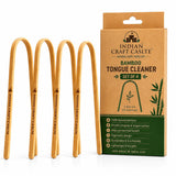 Icc Bamboo Natural Tongue Scraper For Fresh Breath & Daily Oral Hygiene Set Of 4