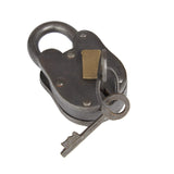 Deco 79 Industrial Brass Lock and Key, 1 x 3 x 2, Iron