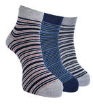 Force Nxt By Dollar Socks For Men Solid Ankle Length Cotton Socks, Free Size, Pack Of 3 (Multicoloured)