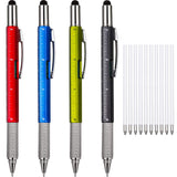 Zhanmai 4 Pieces 8 Pcs Gifts for Men Fathers Day Dad Gifts from Daughter Son Wife 6 in 1 Multitool Pen Set with Refills Screwdri