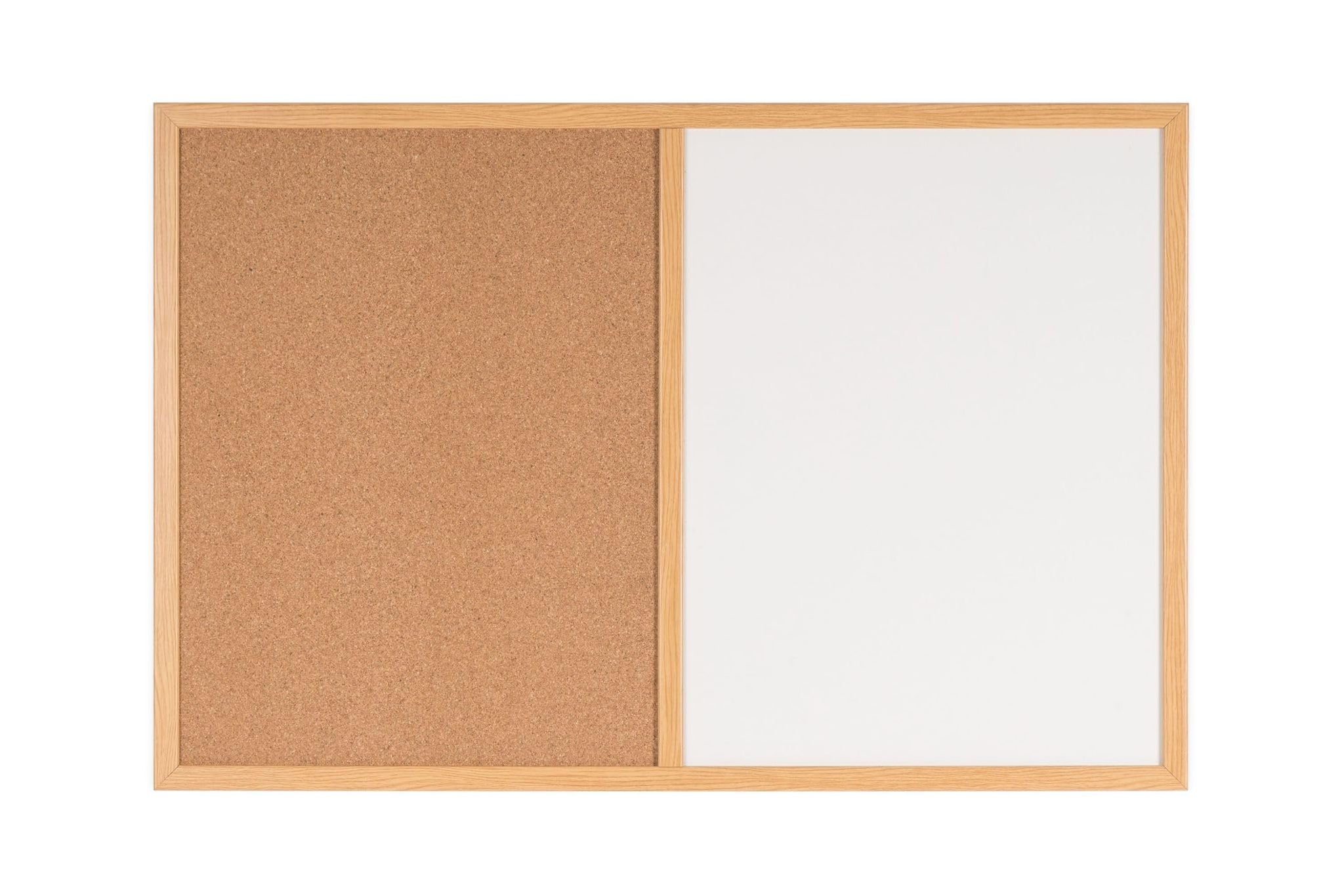 Maya Combo Board, Melamine Dry-Erase And Cork, 24 X 36, Oak Frame