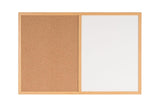 Maya Combo Board, Melamine Dry-Erase And Cork, 24 X 36, Oak Frame