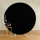 6.5ft Black Round Backdrop Cover for 6.5ft / 6.6ft Circle Stand, Wrinkle Free Stretchy Circle Arch Round Backdrop Cover for Part