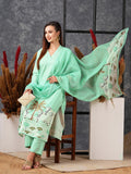 Anni Designer Women'S Cotton Blend Straight Printed Kurta With Pant & Dupatta (Gosala See Green-Nw_S_See Green_Small),See Green,S,,,