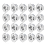 Smgda M8 x 1.25mm Serrated Flange Hex Lock Nuts, 20pcs Hexagon Flange Nuts 304 Stainless Steel, Full Thread, DIN6923 Standard